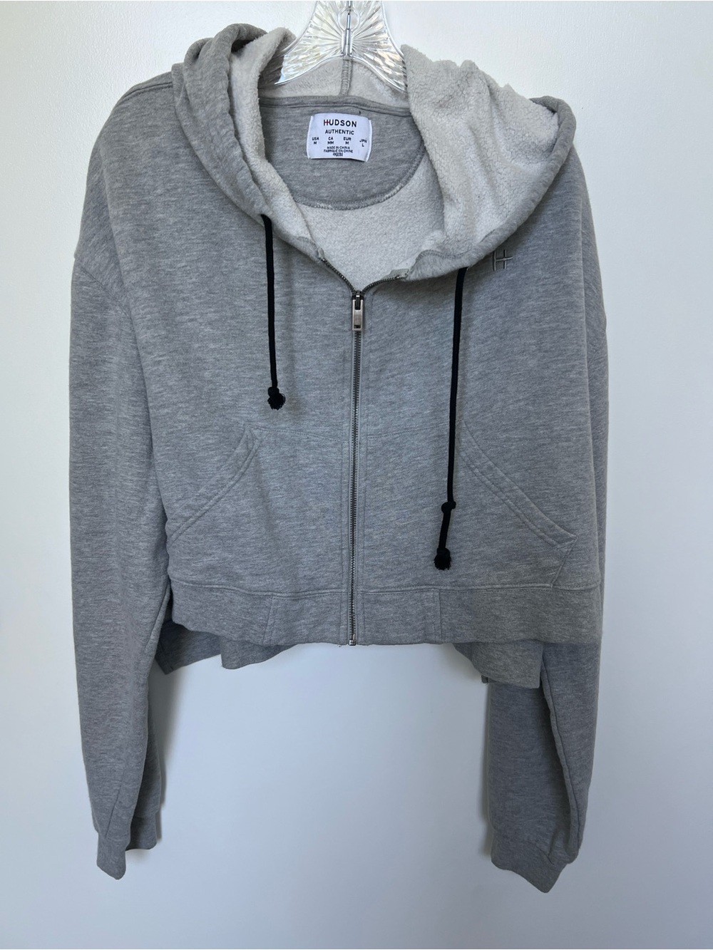 Hudson Gray Cropped women’s 
Zip-Up Hoodie